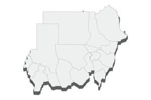 3D-Kartendarstellung des Sudan vektor