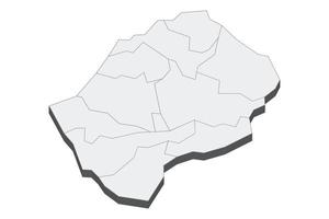 3D-Kartendarstellung von Lesotho vektor