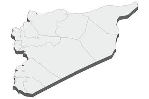 3D-Kartendarstellung von Syrien vektor