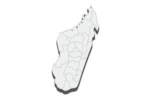 3D-Kartendarstellung von Madagaskar vektor