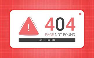 varning 404-sidan hittades inte, popup-fel. vektor