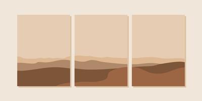 Reihe von abstrakten Boho-Landschaftsplakaten vektor