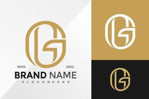 lyx g brev elegant logotyp design vektor illustration mall