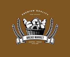 vintage bröd och bageri set logotyp vektor