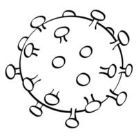 vektorskizze von covid 19 isoliert auf weißem hintergrund. handgezeichnetes Virensymbol. Gekritzel medizinische Illustration. vektor