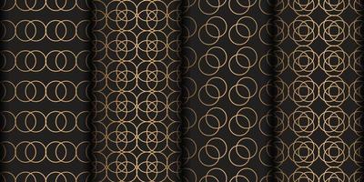 geometriska svart guld sömlösa mönster bakgrund vektor