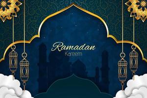 hintergrund ramadan kareem islamisch mit element vektor