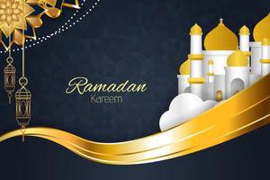 ramadan kareem islamischer hintergrund mit element und grauer farbe vektor