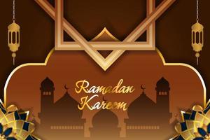 ramadan kareem islamisk bakgrund brun färg med element vektor