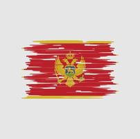 montenegro flagga borste vektor