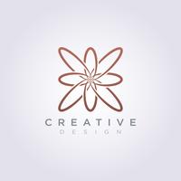 Vector Icon Design Dekorativa Logo Luxury Line Flower