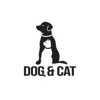 hund och katt husdjur logotyp design, ikon vektor mall, hundmat, katt, shopping