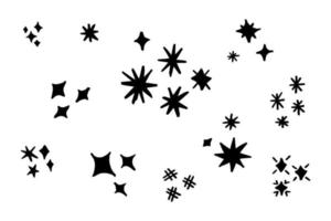 funkelnde Sterne, glänzende Funken. Vektor-Illustration.