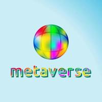 Text Metaverse bunter Globus-Designvektor. vektor