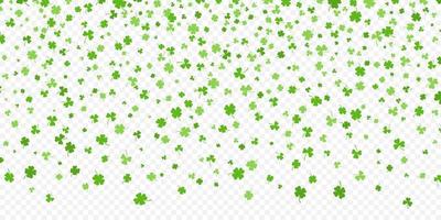 Shamrock oder grüner Klee verlässt Musterhintergrund flache Designvektorillustration lokalisiert auf transparentem Hintergrund. vektor