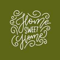 hem sweet home - handskriven letterong inskription på vit bakgrund .. handritad kalligrafi för banner, kalender, planerare, affisch, t-shirt, vykort. vektor linjär illustration.