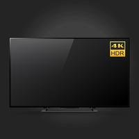 Smart LED Ultra HD TV-serie isolerad på svart bakgrund vektor