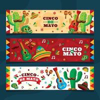 bunte cinco de mayo bannersammlung vektor