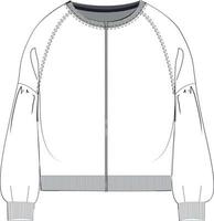 Ballonärmel-Sweatshirt mit Reißverschluss-Vektordatei vektor