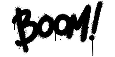Graffiti-Boom-Wort gesprüht isoliert auf weißem Hintergrund. gesprühte Boom-Schrift-Graffiti. Vektor-Illustration.