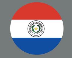 Paraguay-Flagge nationales amerikanisches lateinisches Emblem Symbol Vektor Illustration abstraktes Gestaltungselement