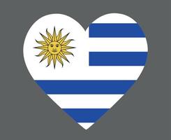 Uruguay-Flagge nationales amerikanisches lateinisches Emblem Herzsymbol Vektor Illustration abstraktes Gestaltungselement
