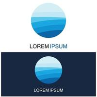 isolerade rund form logotyp. blå färg logotyp. strömmande vatten bild. havet ocean floden yta. vektor