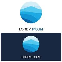 isolerade rund form logotyp. blå färg logotyp. strömmande vatten bild. havet ocean floden yta. vektor