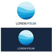 isolerade rund form logotyp. blå färg logotyp. strömmande vatten bild. havet ocean floden yta. vektor