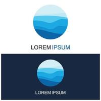 isolerade rund form logotyp. blå färg logotyp. strömmande vatten bild. havet ocean floden yta. vektor