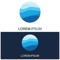 isolerade rund form logotyp. blå färg logotyp. strömmande vatten bild. havet ocean floden yta. vektor