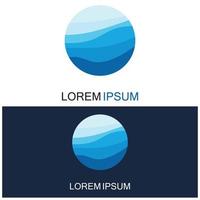 isolerade rund form logotyp. blå färg logotyp. strömmande vatten bild. havet ocean floden yta. vektor