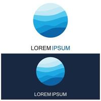 isolerade rund form logotyp. blå färg logotyp. strömmande vatten bild. havet ocean floden yta. vektor