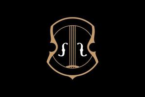 Retro-Vintage-Violine-Abzeichen-Emblem-Label-Logo-Design-Vektor vektor