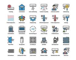 hvac system icon vektor, luftkonditionering, inomhusluftkvalitet, vektor