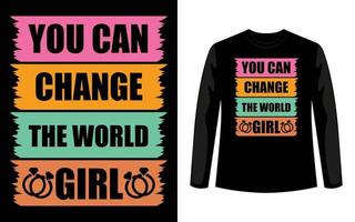 T-Shirt-Designvorlage zum internationalen Frauentag. vektor