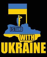 ich stehe mit ukrainischem t-shirt und plakatdesign vektor