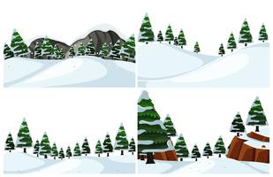 Set kalte Winterlandschaft vektor