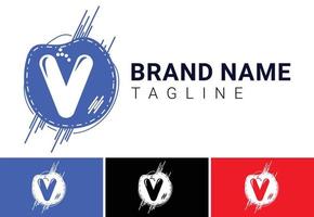 v Buchstabe neues Logo und Icon-Design vektor