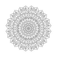 Mandala-Muster-Dekoration im indischen Stil. Malvorlagen für Kinder. kreisförmiger Mandala-Ornament-Vektor zum Ausmalen von Seiten. traditioneller indischer Mandala-Linienkunstvektor zum Ausmalen von Seiten. vektor