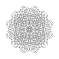 Mandala-Dekorationselementlinie Kunstvektor. Schwarz-Weiß-Mandala-Blume im arabischen Stil. traditionelle arabische Mandala-Strichzeichnungen zum Ausmalen von Seiten. Malvorlagen für Kinder. kreisförmiger Mandala-Mustervektor. vektor