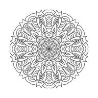 Mandala-Linienkunstdekoration zum Ausmalen von Seiten. Mandala-Mustervektor im traditionellen indischen Stil. Malvorlagen für Kinder. Mandala-Ornament-Strichzeichnungen zum Ausmalen von Seiten. kreisförmiges Mandala-Muster. vektor