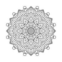 blommandala dekorativ linjekonst för målarbok. målarbok för barn. mandala ornament dekoration för målarbok. cirkulär mandala element dekoration. indisk stil mandala mönster vektor. vektor