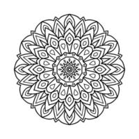 Mandala-Strichzeichnungen im traditionellen arabischen Stil. Malvorlagen für Kinder. Blumen-Mandala-Strichzeichnungen zum Ausmalen von Seiten. Mandala Malvorlagen Dekorationselemente Vektor. Mandala-Mustervektor im arabischen Stil. vektor