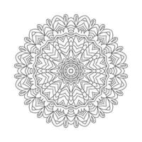 traditioneller indischer Mandala-Linienkunstvektor zum Ausmalen von Seiten. Malvorlagen für Kinder. Mandala-Muster-Dekoration im indischen Stil. kreisförmiger Mandala-Ornament-Vektor zum Ausmalen von Seiten. vektor