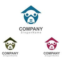 Haus und Menschen Logo Design Inspiration Bildvorlage Design Vektor