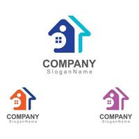 Haus und Menschen Logo Design Inspiration Bildvorlage Design Vektor