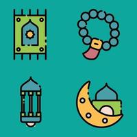Ramadan-Icon-Set für Ihre Präsentation, Webdesign, App-Design. vektor