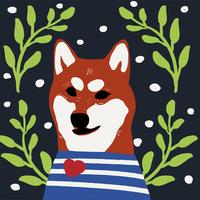 Kawaii hund av shiba inu ras Cartoon stil Vector