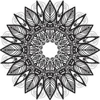 schwarze skizze indisches muster schwarz-weiß-kaleidoskop vektor